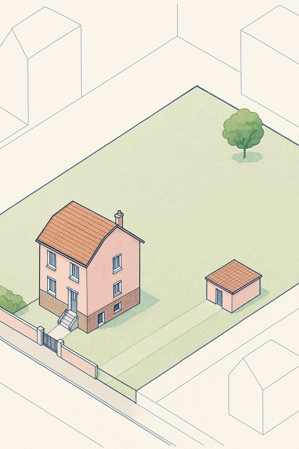 Maison Aulnay Canal vue actuelle — F5 1938 état neuf + RDJ F2 + studio dépendance