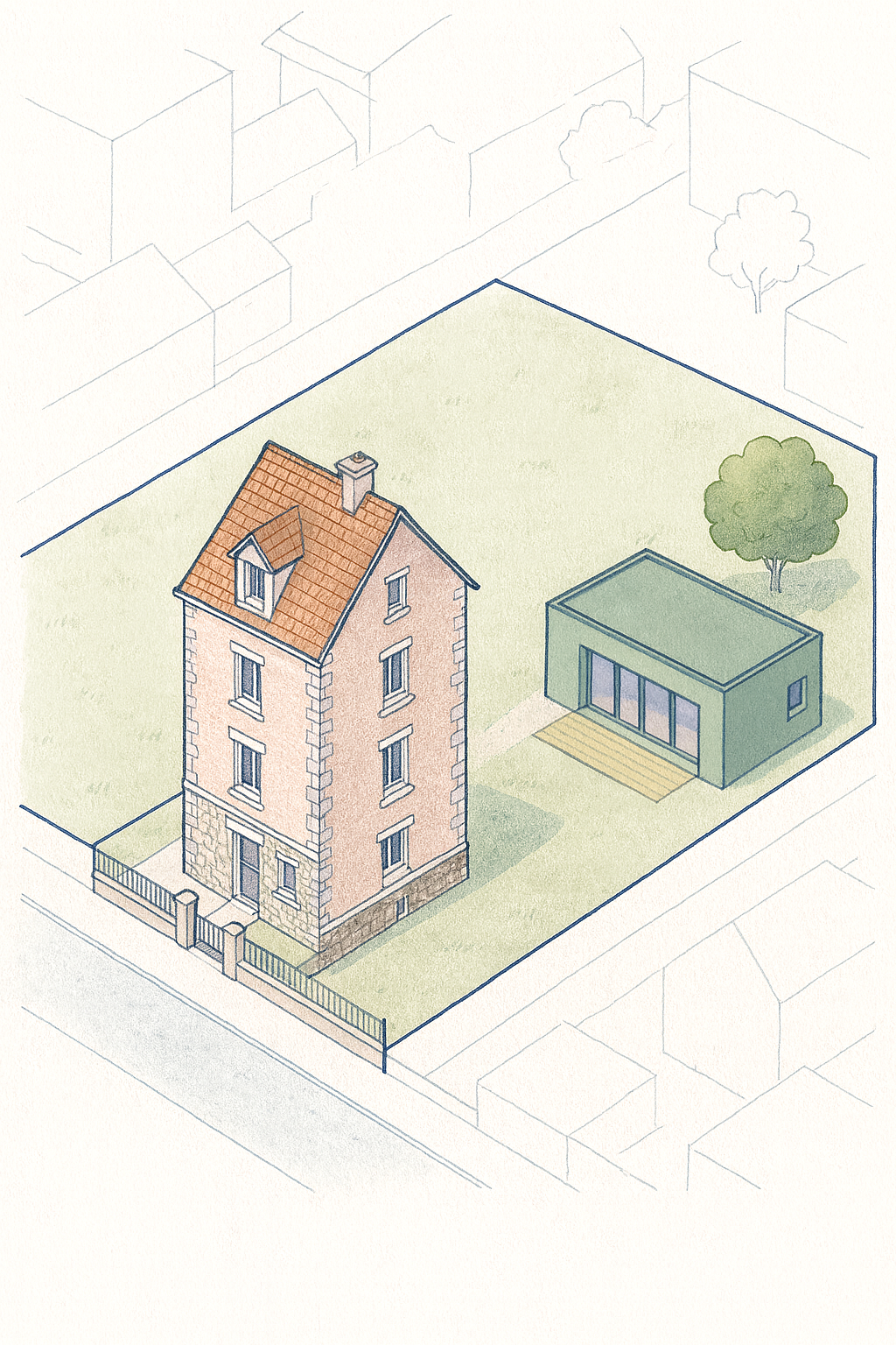 Maison Aulnay Vieux Pays après régularisation du sous-sol 45 m² en T2 indépendant