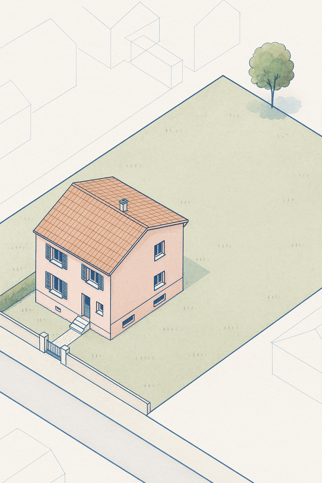 Pavillon Garges La Lutèce vue actuelle — F6 148 m² avec sous-sol total aménagé